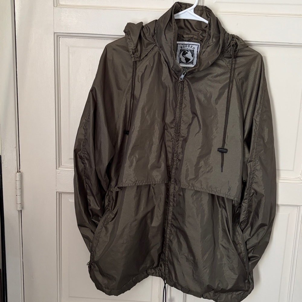Lightweight Olive Windbreaker Jacket - Men's Shirt Jacket